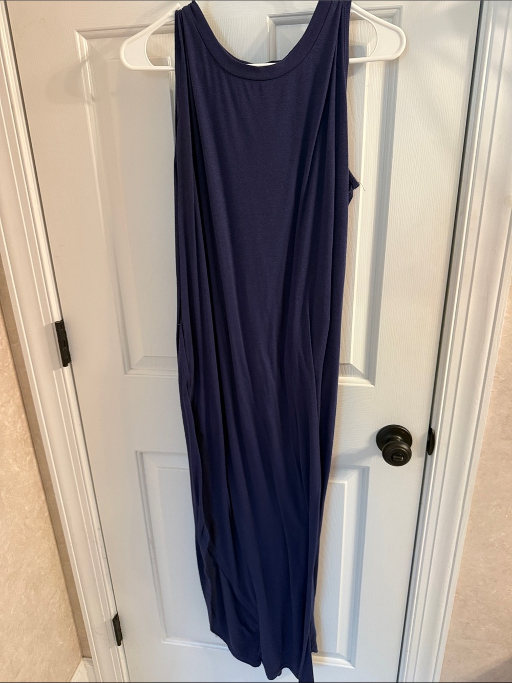 Sleeveless Navy Blue Maxi Dress